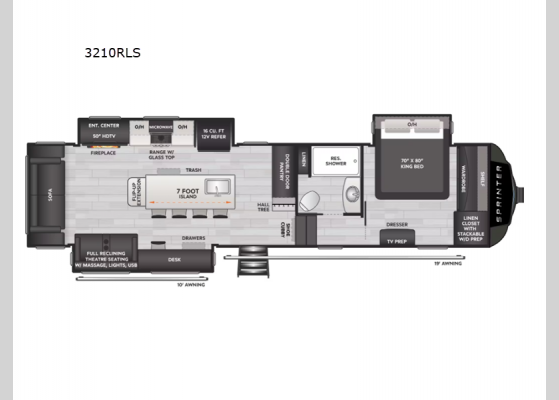 Floorplan - 2025 Sprinter 3210RLS Fifth Wheel