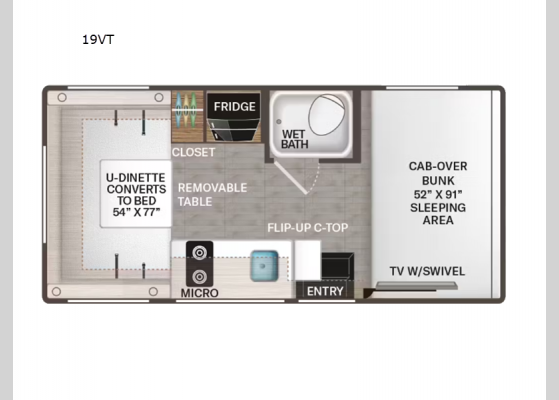 Floorplan - 2025 Geneva 19VT Motor Home Class C