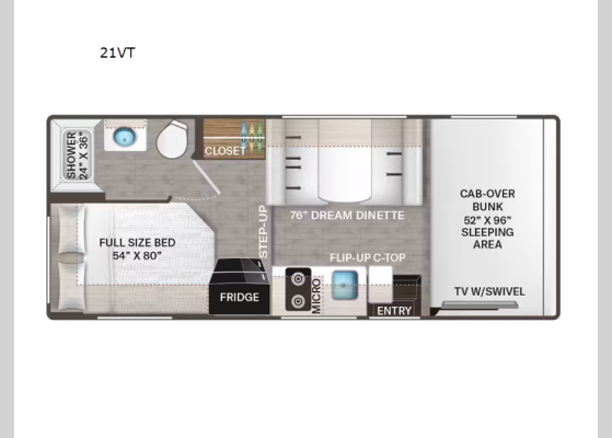 Floorplan - 2025 Geneva 21VT Motor Home Class C