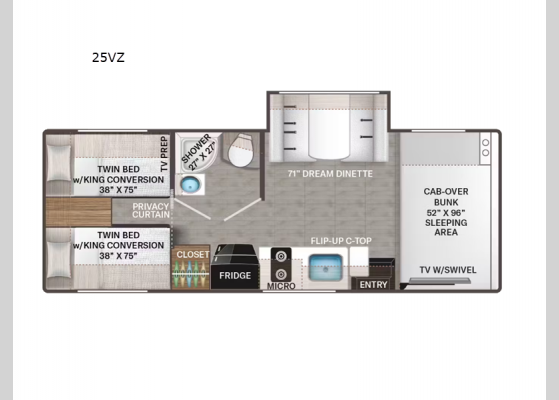 Floorplan - 2025 Geneva 25VZ Motor Home Class C