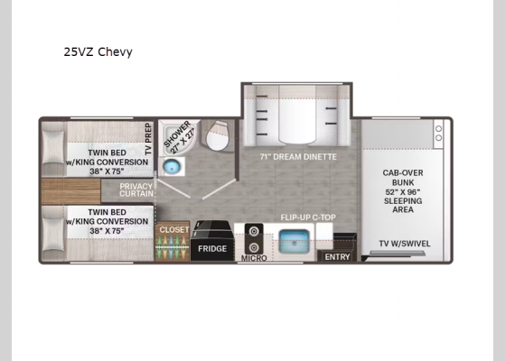 Floorplan - 2025 Geneva 25VZ Chevy Motor Home Class C