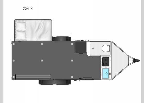 Floorplan - 2025 Black Wing 724-X Toy Hauler Travel Trailer