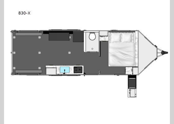 Floorplan - 2025 Black Wing 830-X Toy Hauler Travel Trailer