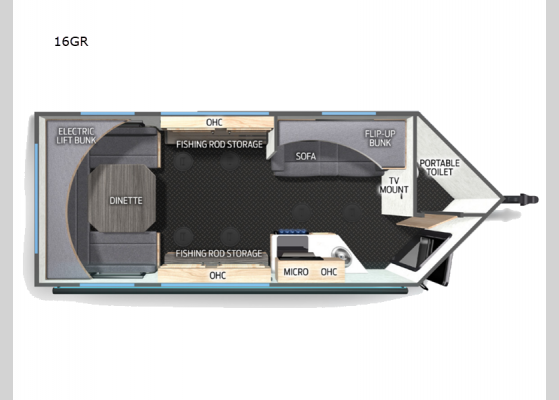 Floorplan - 2024 Cherokee Grey Wolf 16GR Fish House