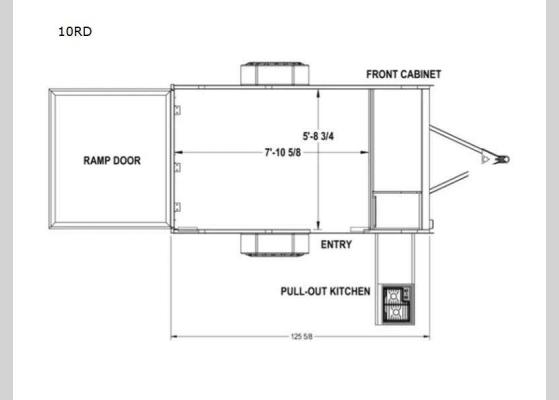 Floorplan - 2024 Iconic Mojo 10RD Toy Hauler Travel Trailer