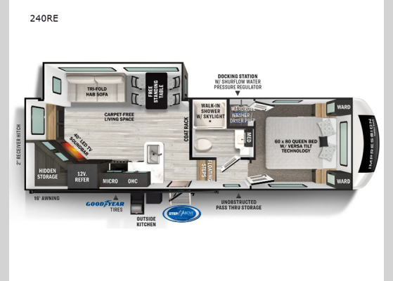 Floorplan - 2024 Impression 240RE Fifth Wheel