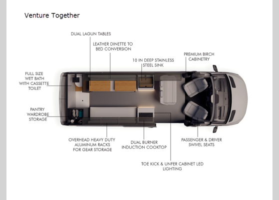 Floorplan - 2025 Adventure Vans Venture Together Motor Home Class B - Diesel