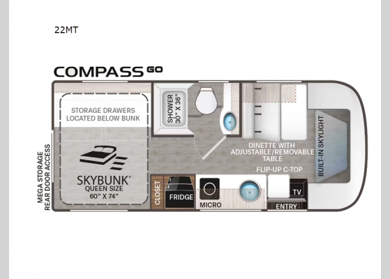 Floorplan - 2025 Compass GO 22MT Motor Home Class B+