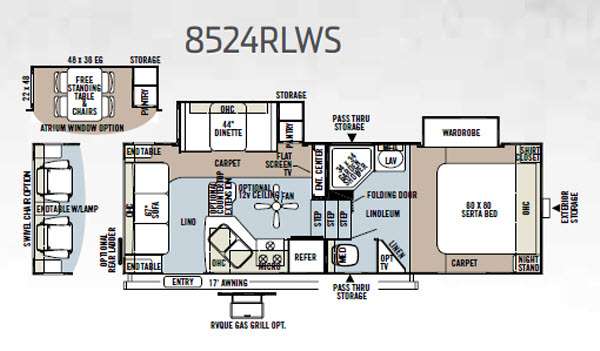 Floorplan - 2013 Forest River RV Flagstaff Classic Super Lite 8524RLWS