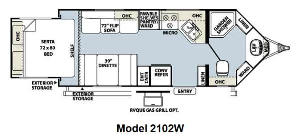 Floorplan - 2013 Forest River RV Rockwood Wind Jammer 2102W