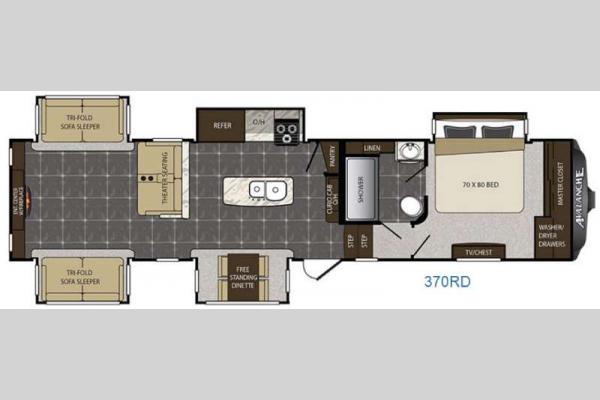 Floorplan - 2016 Keystone RV Avalanche 370RD