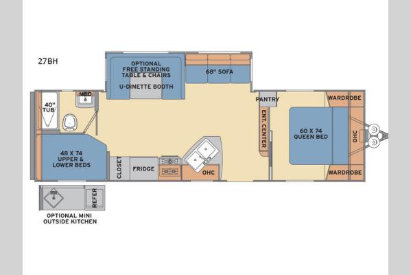 Floorplan - 2017 Shasta RVs Revere 27BH