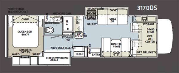 Floorplan - 2011 Forest River RV Sunseeker 3170DS