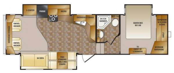 Floorplan - 2013 CrossRoads RV Cruiser Patriot  Provincial CF305SK