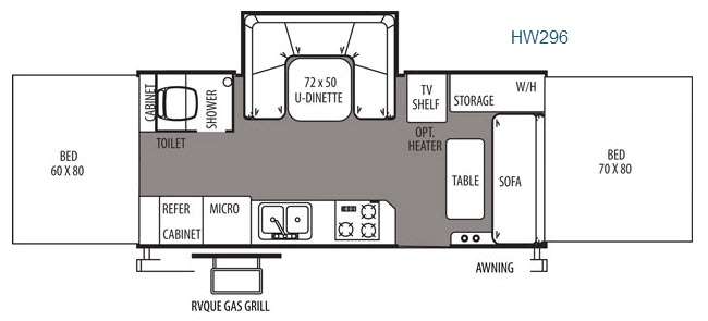 Floorplan - 2014 Forest River RV Rockwood High Wall Series HW296