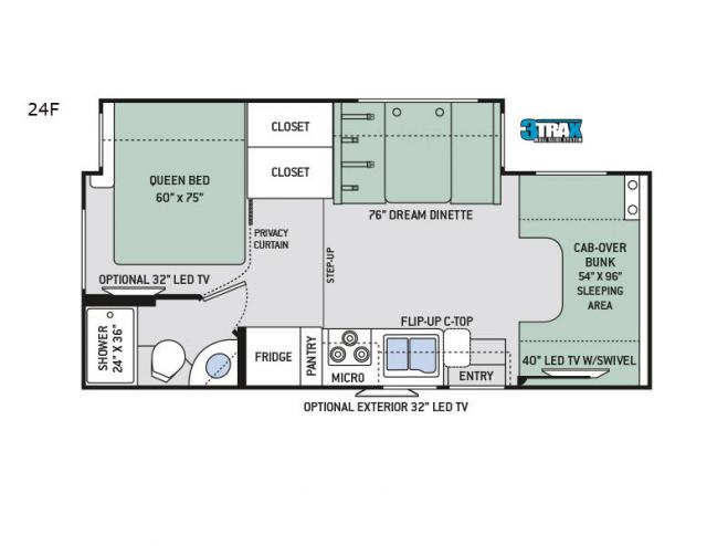 Floorplan - 2017 Thor Motor Coach Four Winds 24F