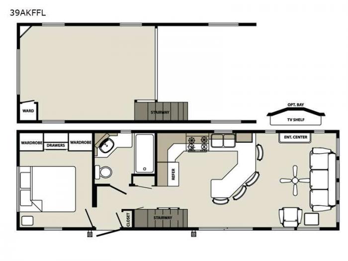 Floorplan - 2017 Forest River RV Quailridge Holiday Cottages 39AKFFL Loft