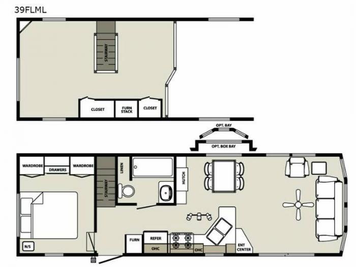 Floorplan - 2017 Forest River RV Quailridge Holiday Cottages 39FLML Loft