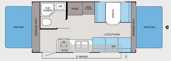 Floorplan - 2012 Jayco Jay Feather Ultra Lite X19H