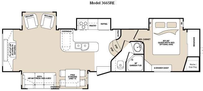 Floorplan - 2009 Keystone RV Montana 3665 RE
