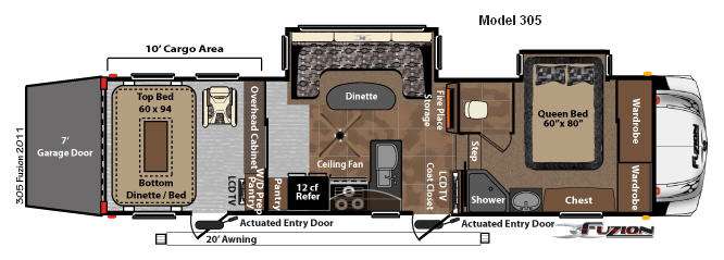 Floorplan - 2011 Keystone RV Fuzion 305