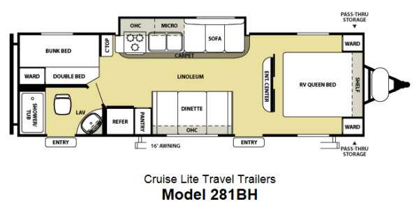 Floorplan - 2013 Forest River RV Salem Cruise Lite 281BHXL
