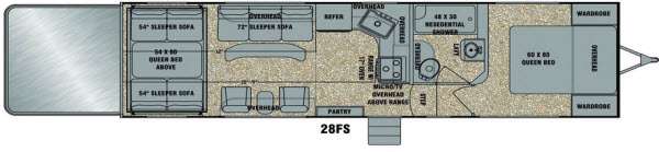 Floorplan - 2014 EverGreen RV Amped 28FS