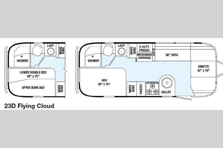 Floorplan - 2015 Airstream RV Flying Cloud 23D