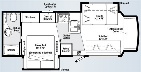 Floorplan - 2008 Winnebago Aspect 29H