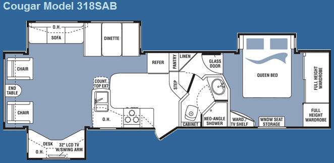 Floorplan - 2008 Keystone RV Cougar 318SAB