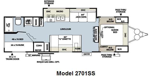 Floorplan - 2010 Forest River RV Rockwood Ultra Lite 2701SS