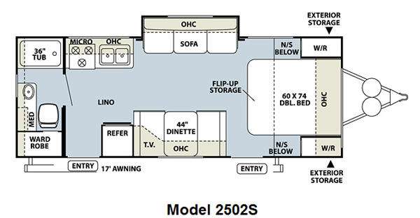 Floorplan - 2011 Forest River RV Rockwood Mini Lite 2502S