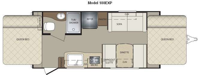 Floorplan - 2011 Keystone RV Bullet 188EXP