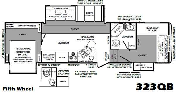 Floorplan - 2011 Forest River RV Wildcat 323QB