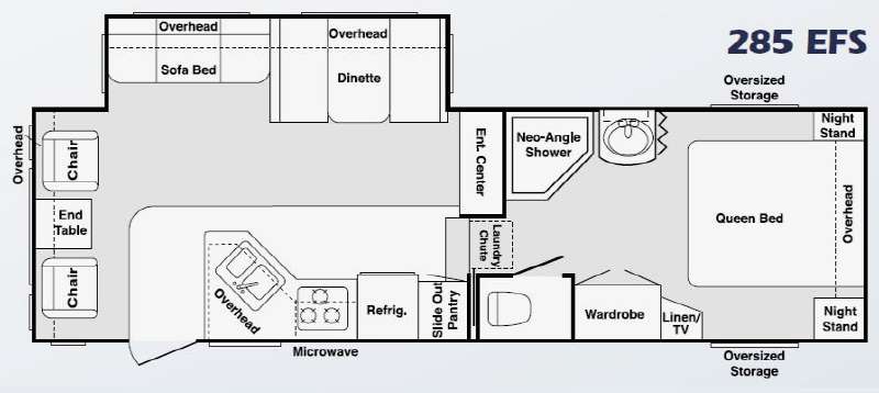 Floorplan - 2004 Keystone RV Cougar 285 EFS