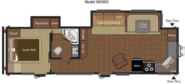 Floorplan - 2012 Keystone RV Hideout 30FKDS