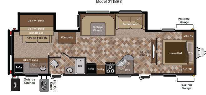 Floorplan - 2012 Keystone RV Sprinter 311BHS