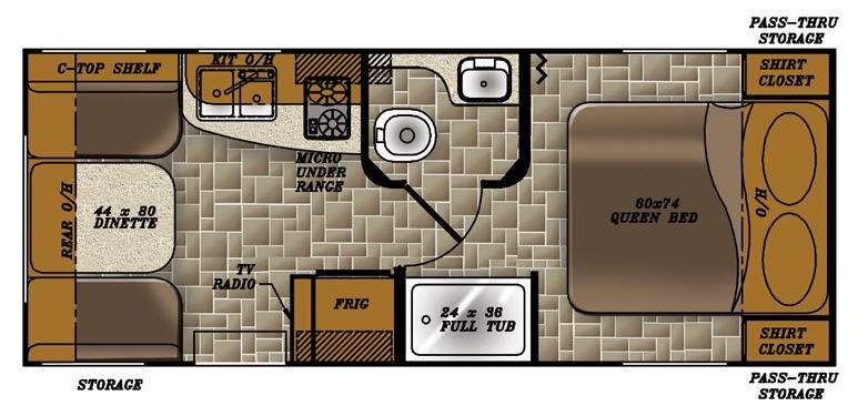 Floorplan - 2012 Gulf Stream RV Visa 19 ERD