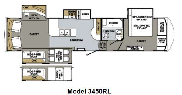 Floorplan - 2013 Forest River RV Cardinal 3450RL