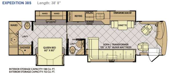 Floorplan - 2012 Fleetwood RV Expedition 38S