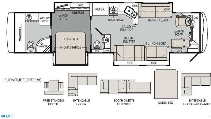 Floorplan - 2013 Holiday Rambler Ambassador 40DFT