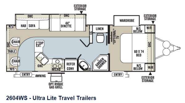 Floorplan - 2013 Forest River RV Rockwood Ultra Lite 2604WS