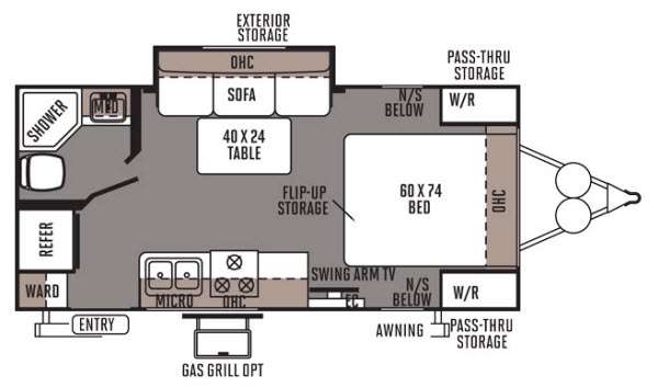 Floorplan - 2014 Forest River RV Rockwood Mini Lite 2109S