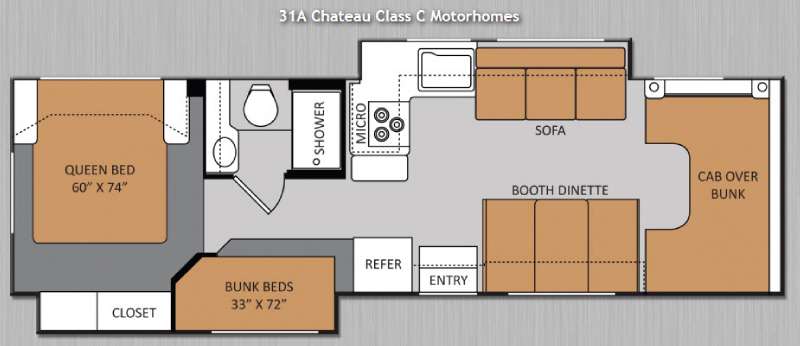 Floorplan - 2014 Thor Motor Coach Chateau 31A