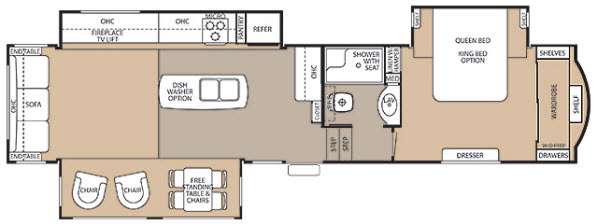 Floorplan - 2014 Forest River RV Cedar Creek 36CKTS