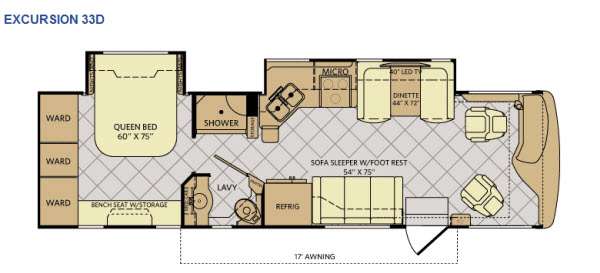 Floorplan - 2014 Fleetwood RV Excursion 33D