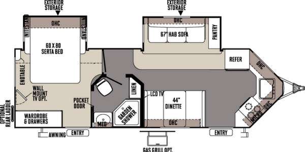 Floorplan - 2014 Forest River RV Rockwood Wind Jammer 2618W