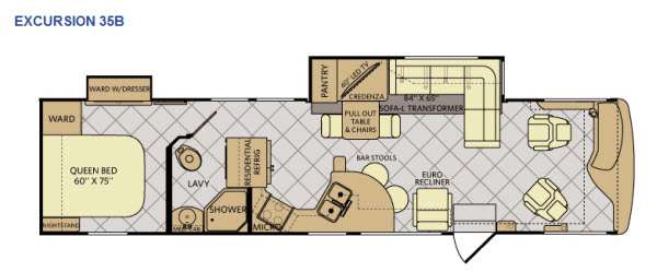 Floorplan - 2015 Fleetwood RV Excursion 35B