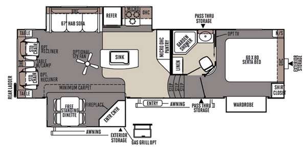Floorplan - 2015 Forest River RV Rockwood Signature Ultra Lite 8289WS