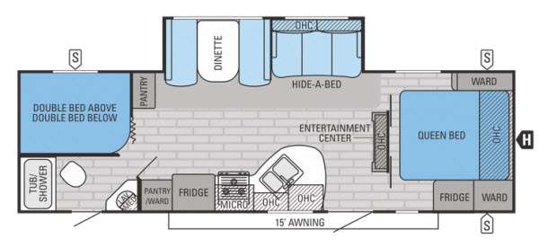 Floorplan - 2015 Jayco White Hawk 28DSBH